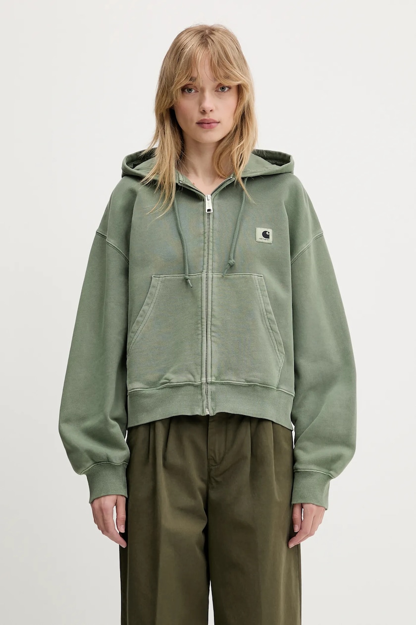 Carhartt WIP cotton sweatshirt Hooded Nelson Jacket green Carhartt WIP cotton sweatshirt Hooded Nelson Jacket green