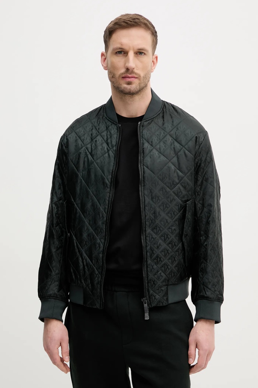 Armani Exchange kurtka bomber męski kolor zielony