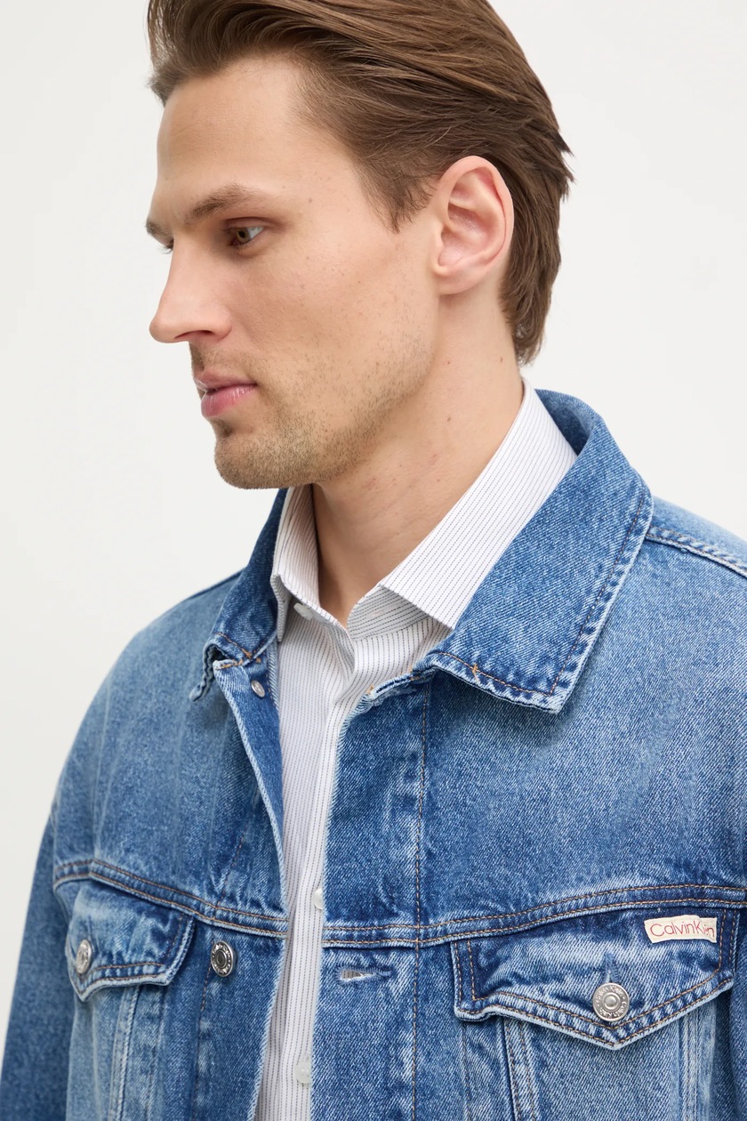 Calvin Klein Jeans kurtka jeansowa męska kolor niebieski