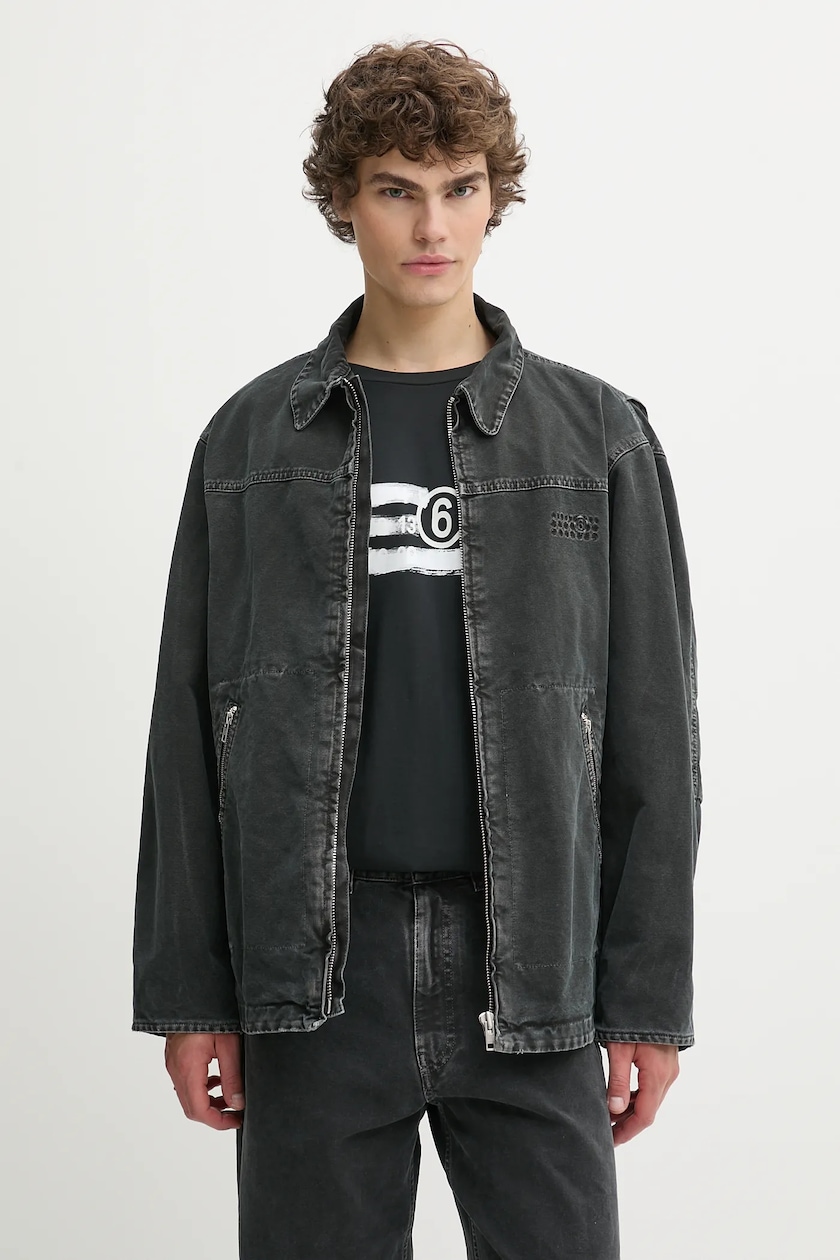 ジャケット MM6 MAISON MARGIELA Black Stretch Denim Jacket MM6 Maison Margiela denim jacket black color SH0AM0041 at PRM US