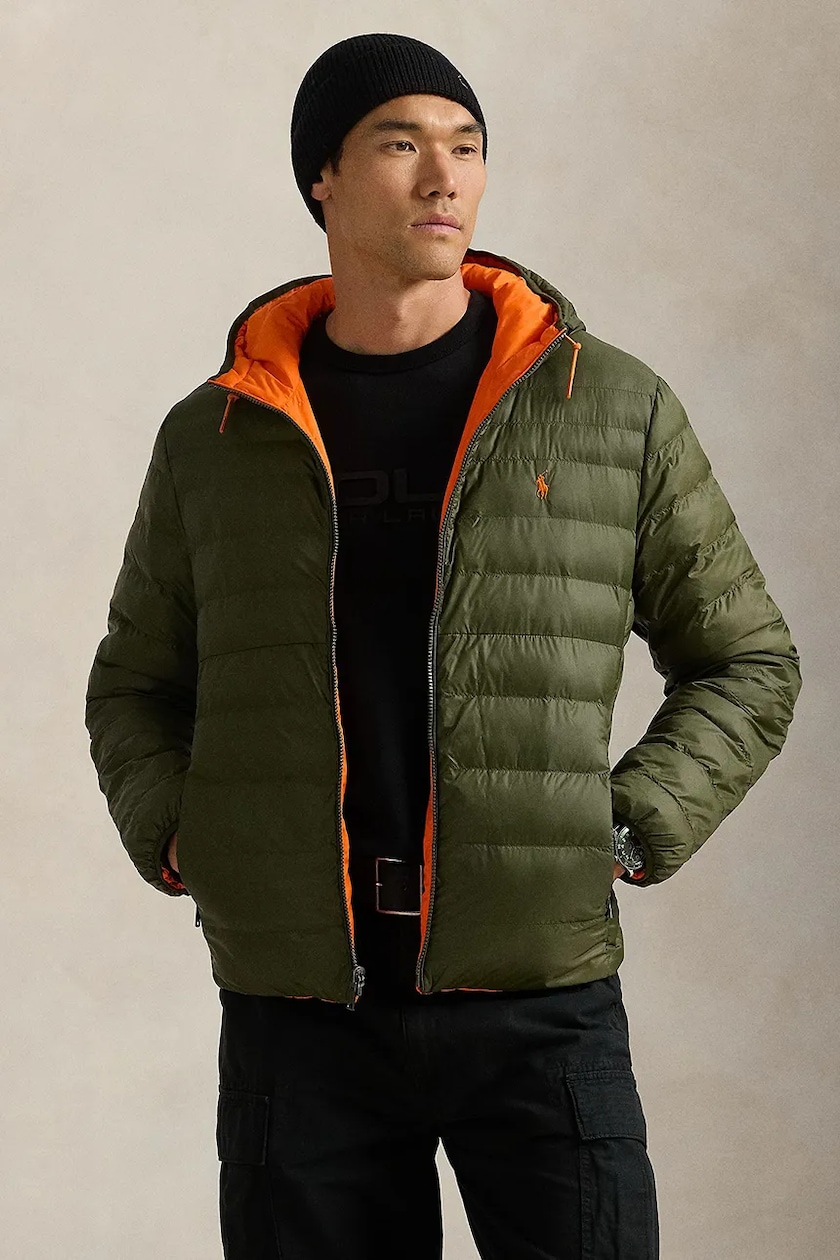 Polo Ralph Lauren reversible jacket Rev Terra men's green color