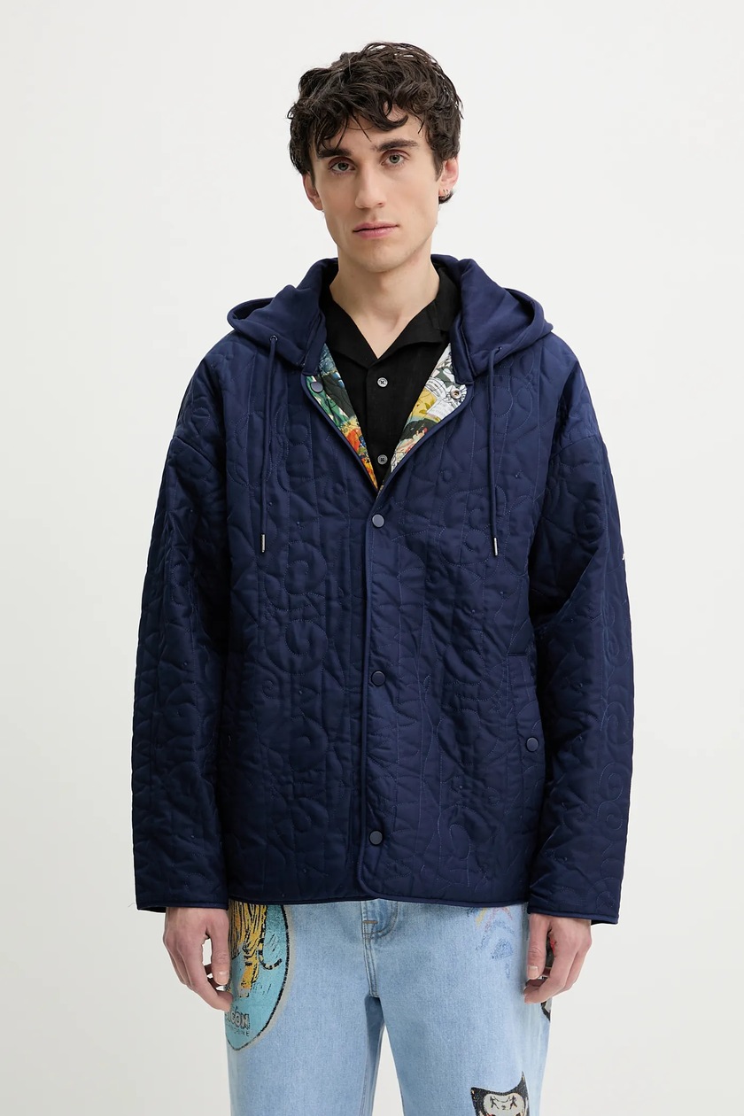 Desigual parka NITON męska kolor zielony przejściowa