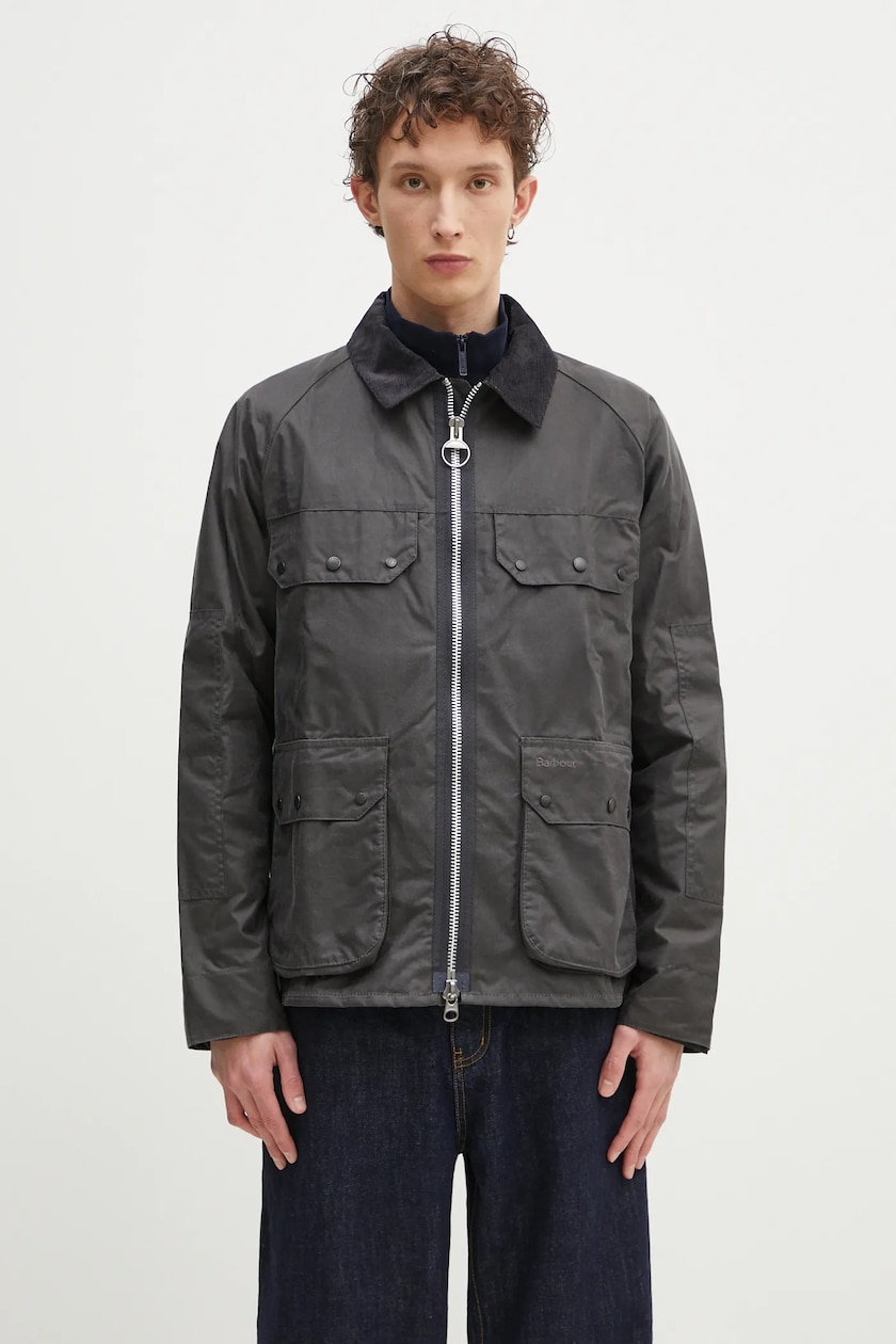 Barbour giacca OS Transport Wax Jacket uomo colore grigio Barbour giacca OS Transport Wax Jacket uomo colore grigio
