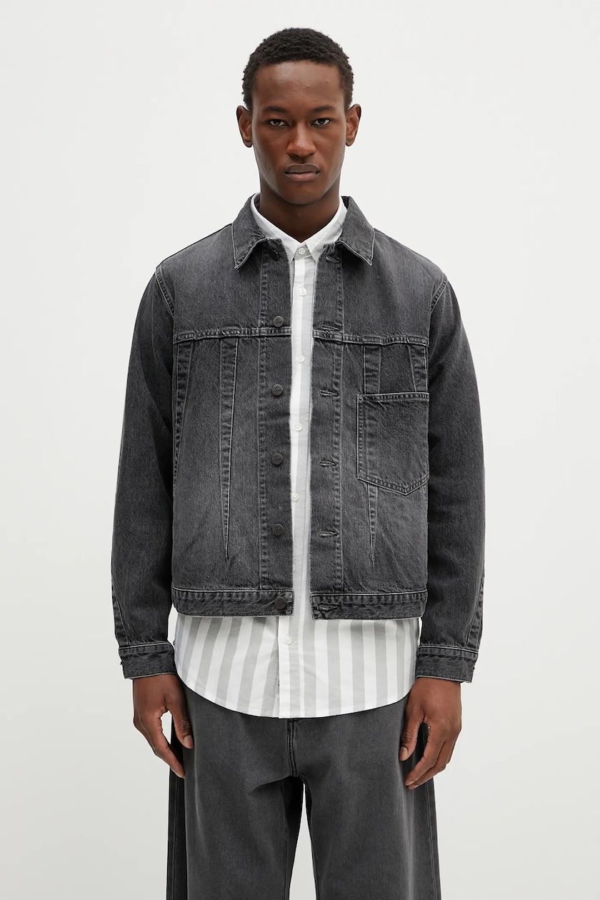 Needles denim jacket Lumberjack Coat men's black color NS157 at PRM US Needles denim jacket Lumberjack Coat men's black color NS157 at PRM US