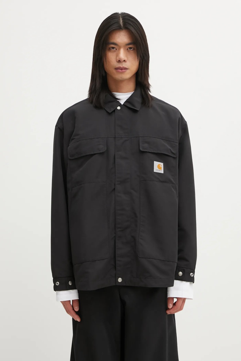 Carhartt WIP jacket Windbreaker Pullover men's black color at PRM US