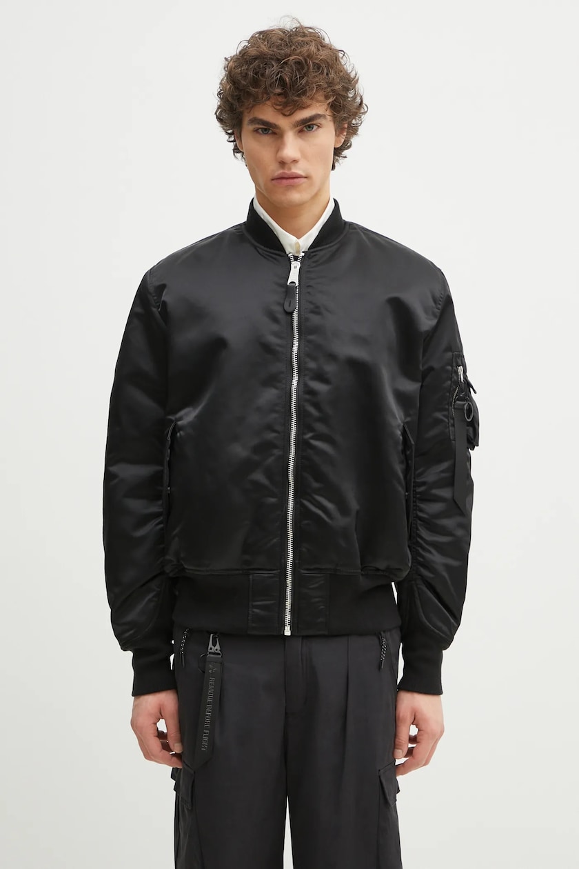 Alpha Industries bomber jacket Engine menメs black color at Alpha Industries bomber jacket Engine menメs black color at