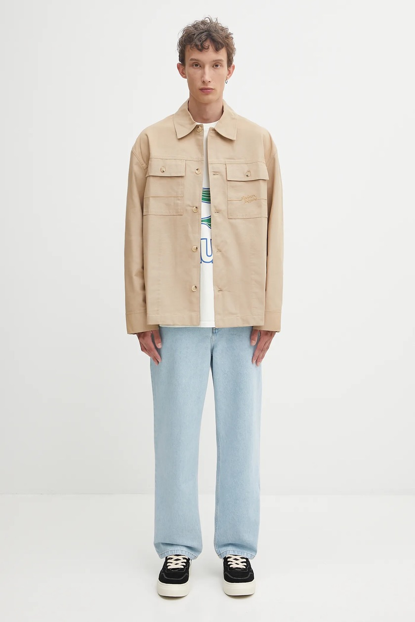 Maison Kitsuné cotton jacket Workwear beige color OM02117WW9040 at