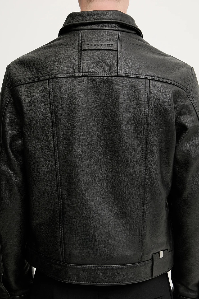 1017 ALYX 9SM leather jacket Leather varsity black color