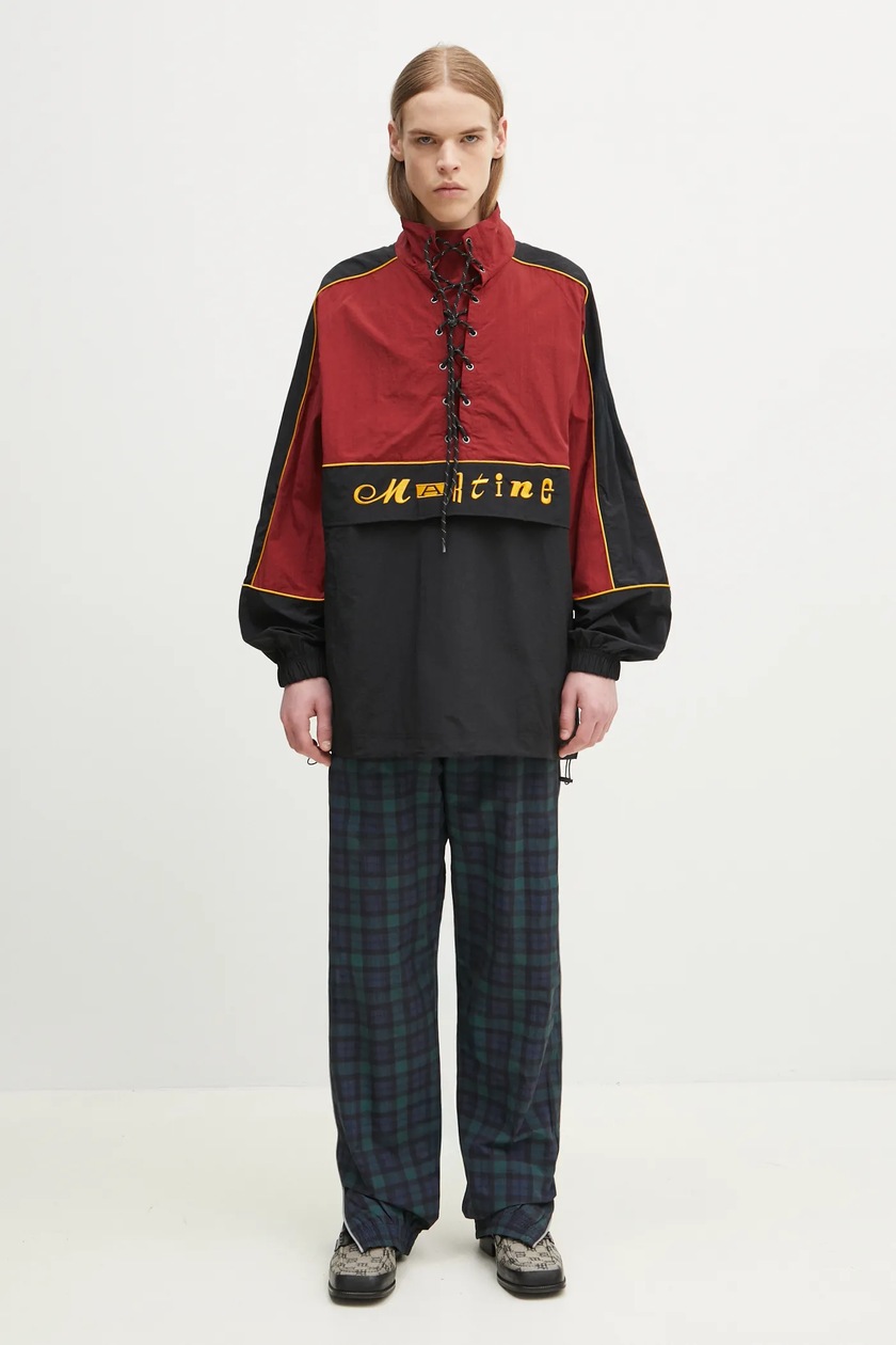 Martine Rose ウォームアップジャケット レッド/ブラック Martine Rose lace-up Windbreaker | Black | FARFETCH