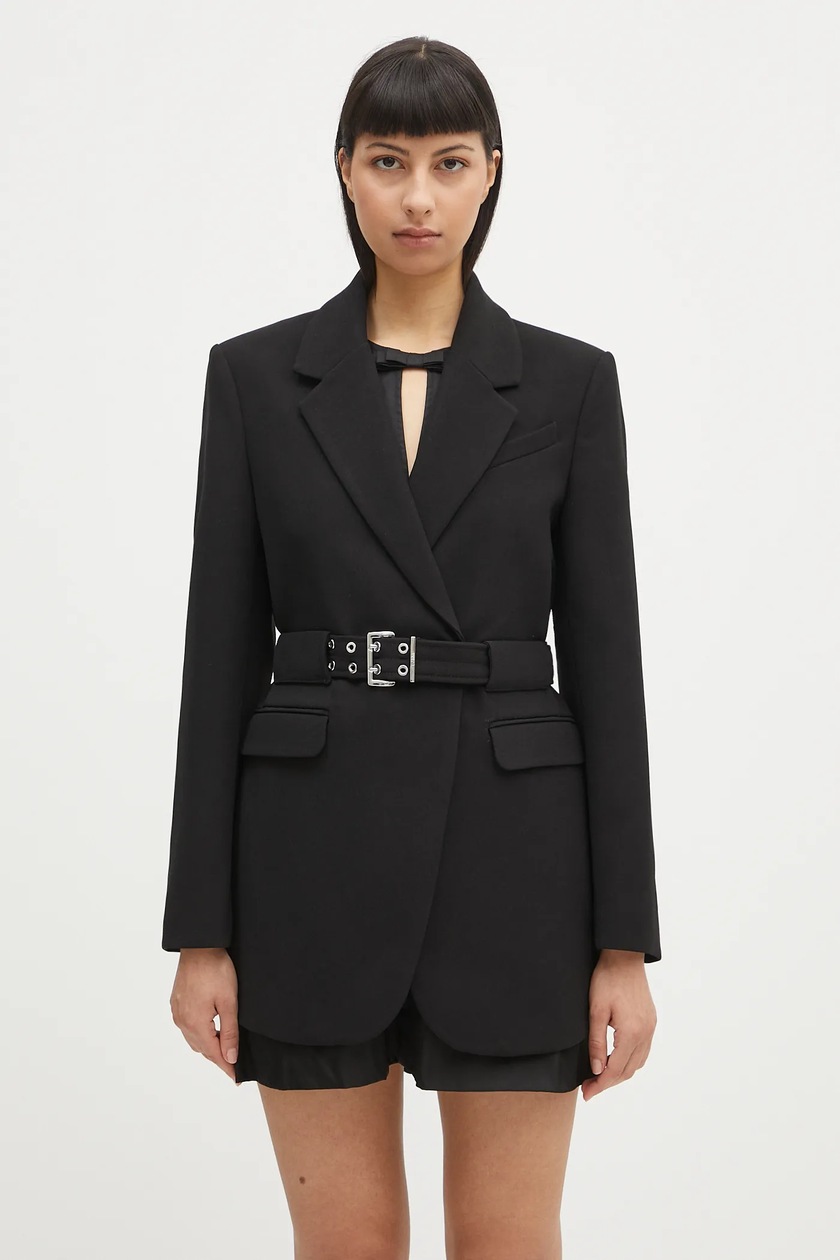 スーツ ROTATE Women Suit Jackets 113325100 OVERSIZED 100 BLACK Rotate wool blend blazer Oversized Sequins Blazer black