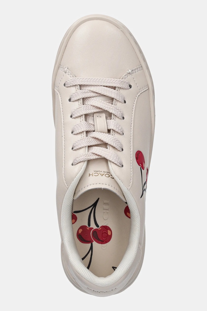 Coach sneakersy skórzane High Line Cherry kolor beżowy CZ361