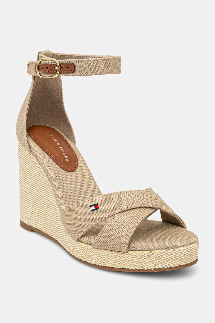 Tommy Hilfiger sandali FLAG HIGH WEDGE ESPAD CRISSCROSS