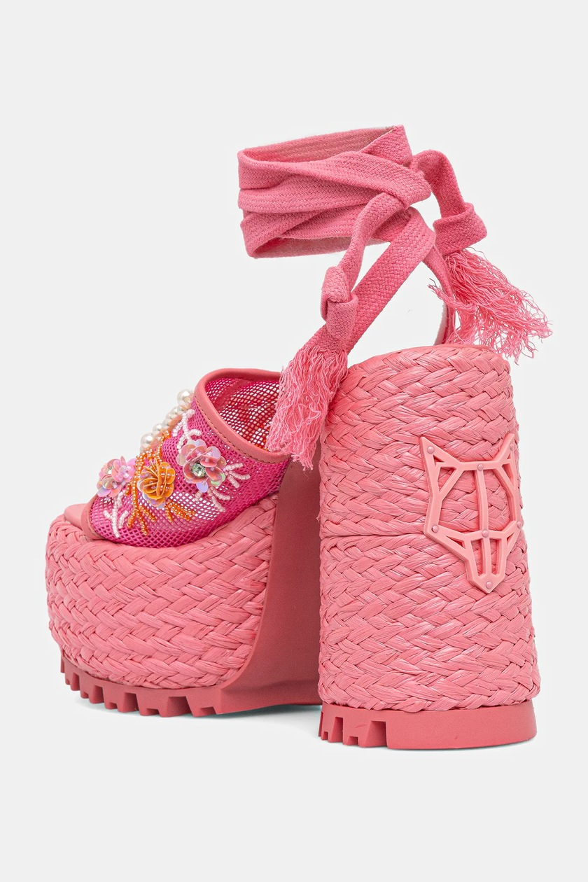 Naked Wolfe sandals Bluebell pink color Bluebell Raffia