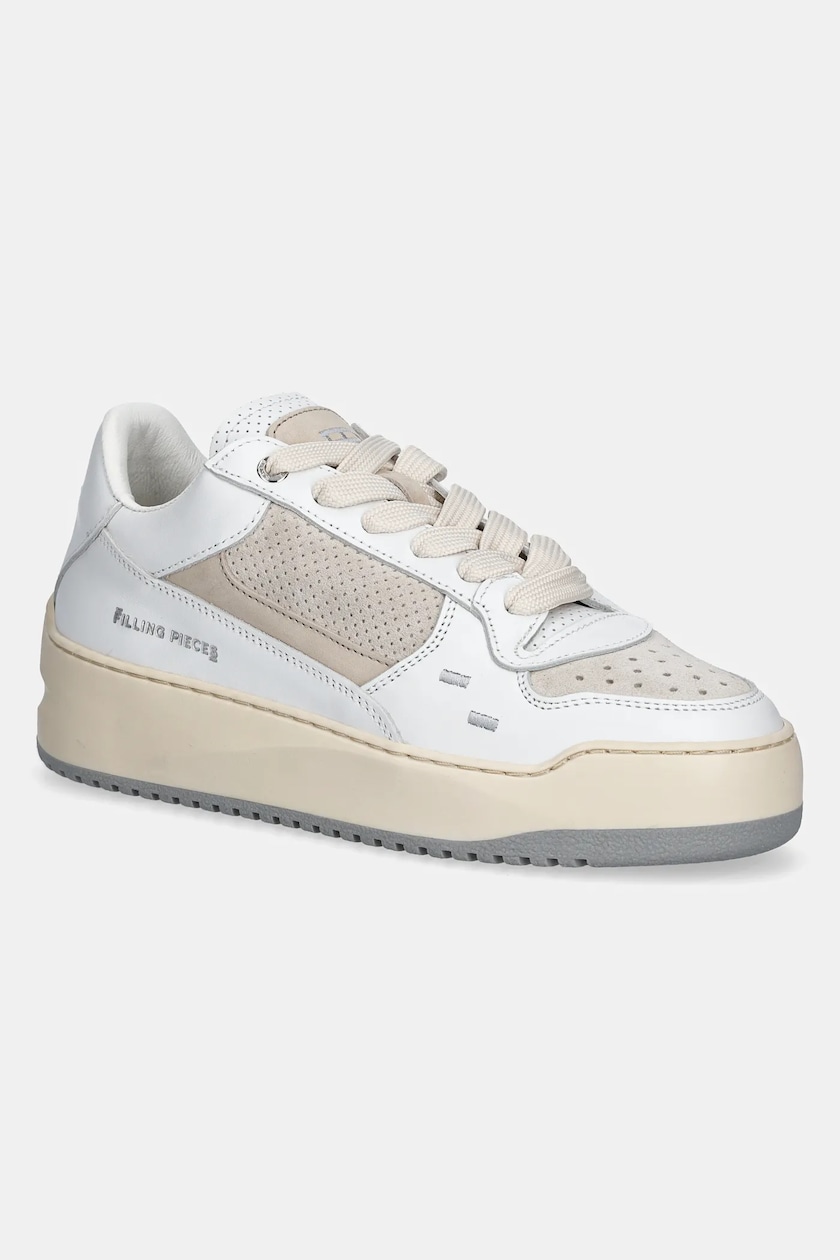 FILLING PIECES スニーカー Mid Ace Spin Silver 5533349-1975 Filling Pieces sneakersy skórzane Mid Ace Spin kolor biały