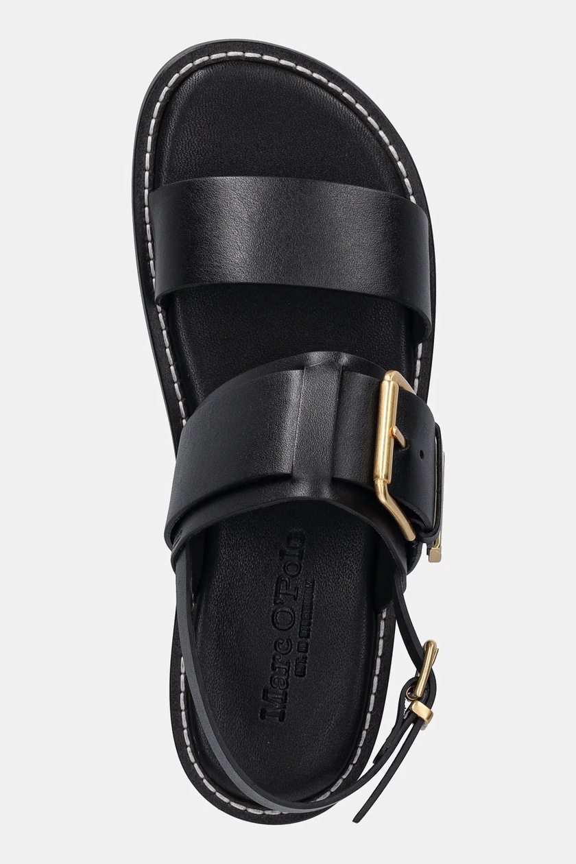 Usnjeni sandali Marc O'Polo STINA 3A ženski, črna barva