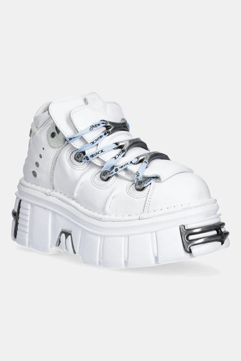 New Rock leather sneakers white color M-106-C187 at PRM US