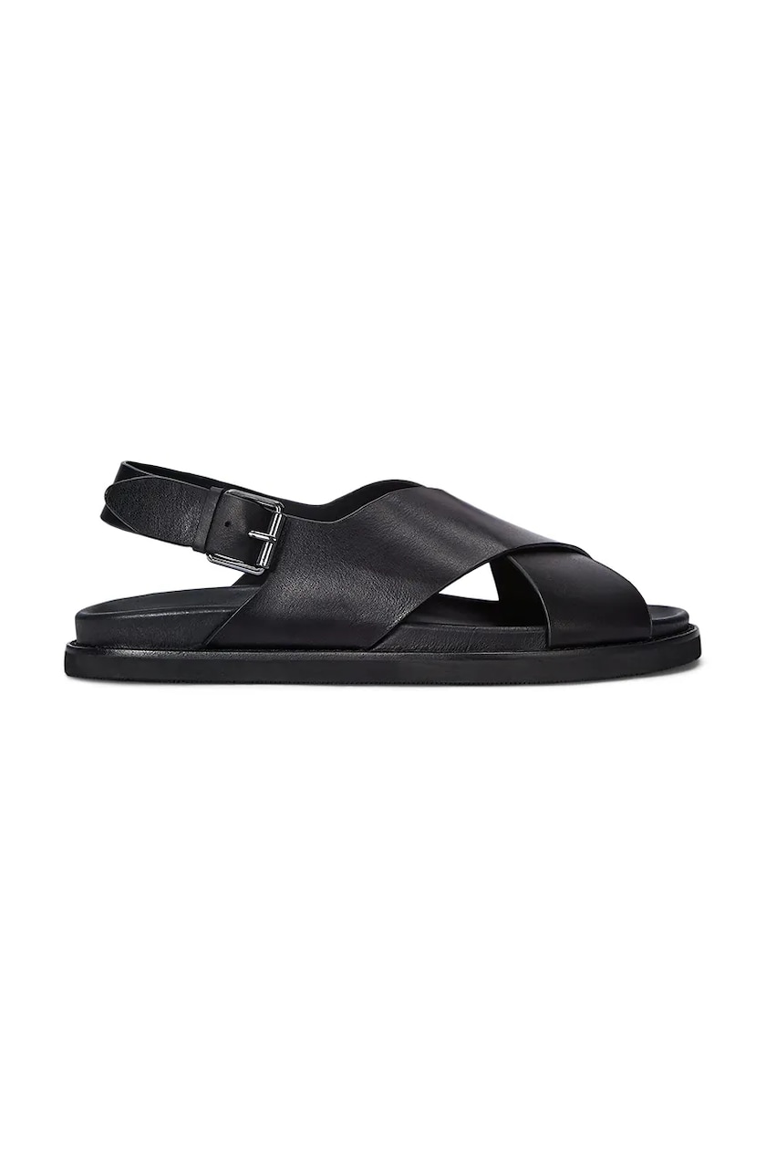 Polo Ralph Lauren leather sandals Zane men's black color Polo Ralph Lauren leather sandals Zane men's black color