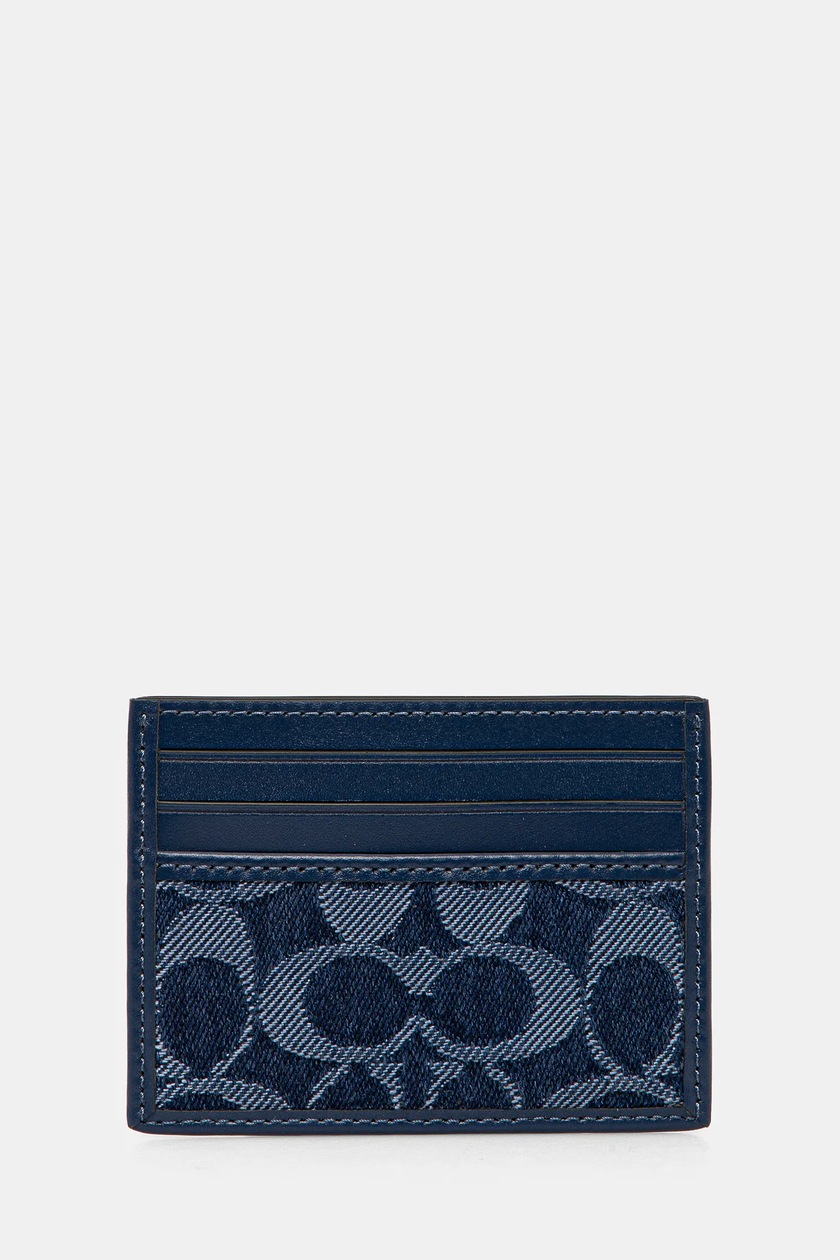 Coach portacarte in pelle colore blu navy CAS29 PRM IT