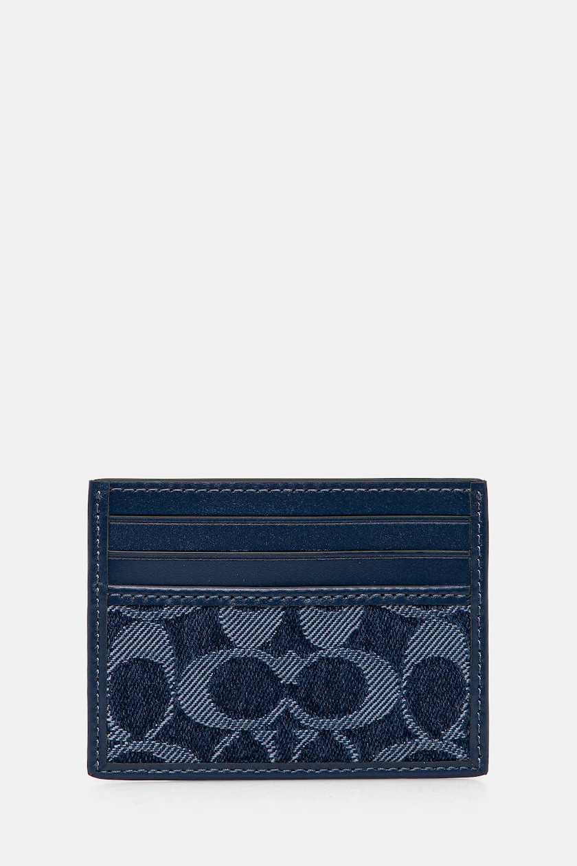 Coach portacarte in pelle colore blu navy CAS29 PRM IT