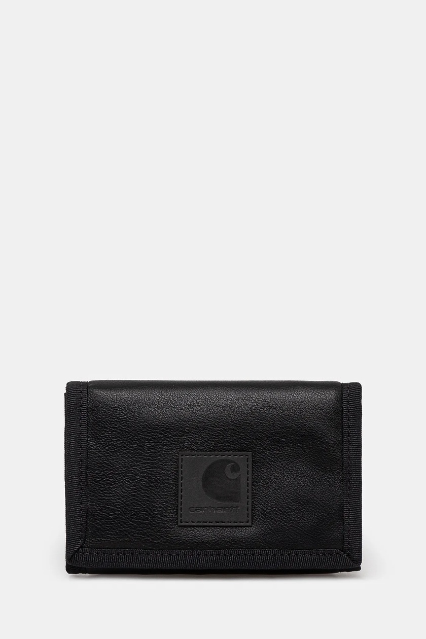 Carhartt WIP wallet Suede Zip Wallet black color I033644