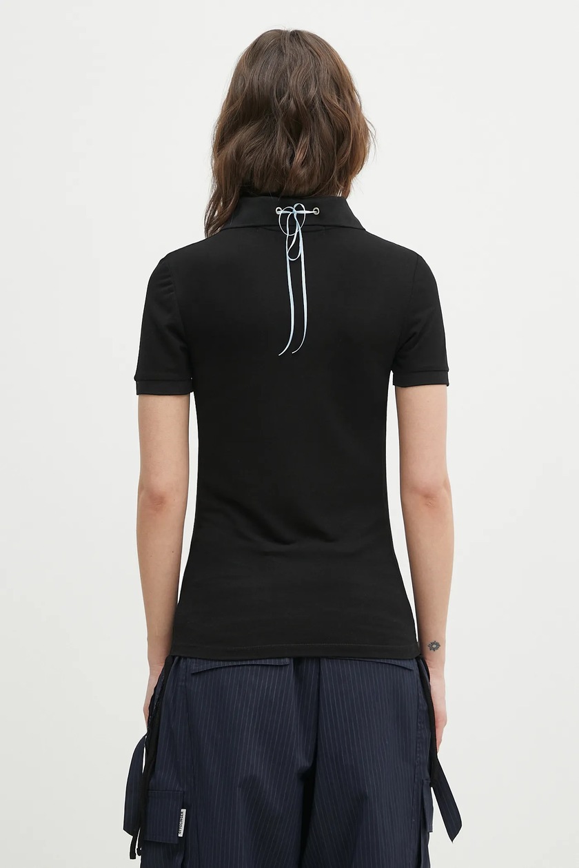 ★ANDERSSON BELL★ Halter String Pique Polo Shirt atb1255w(W HALTER STRING PIQUÉ POLO SHIRTS atb1255w(BLACK) – Andersson Bell
