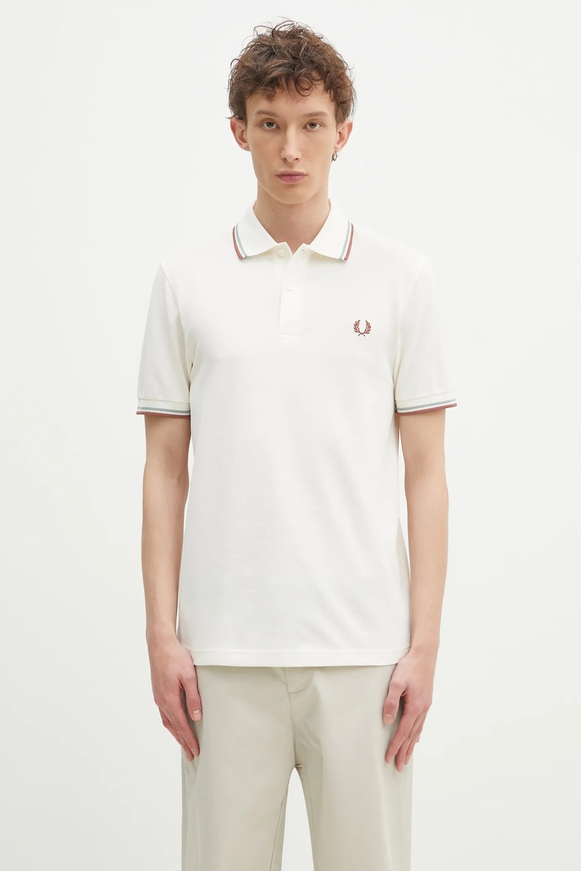 Fred Perry cotton polo shirt beige color M12.T25 at PRM US