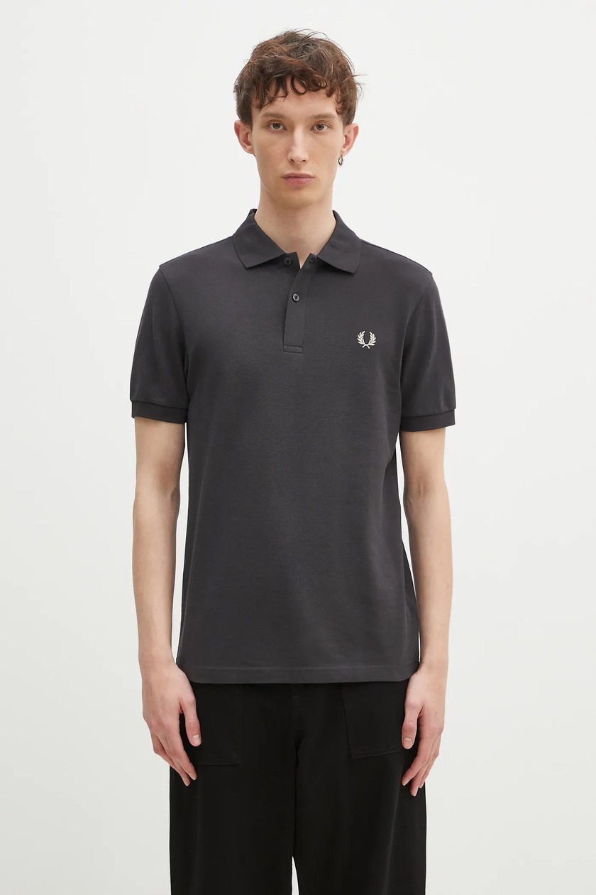 Fred Perry polo shirt men's gray color with an application M6000