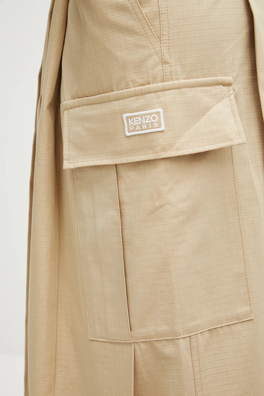 Kenzo cotton skirt beige color FF52JU3039DL.11 at PRM US