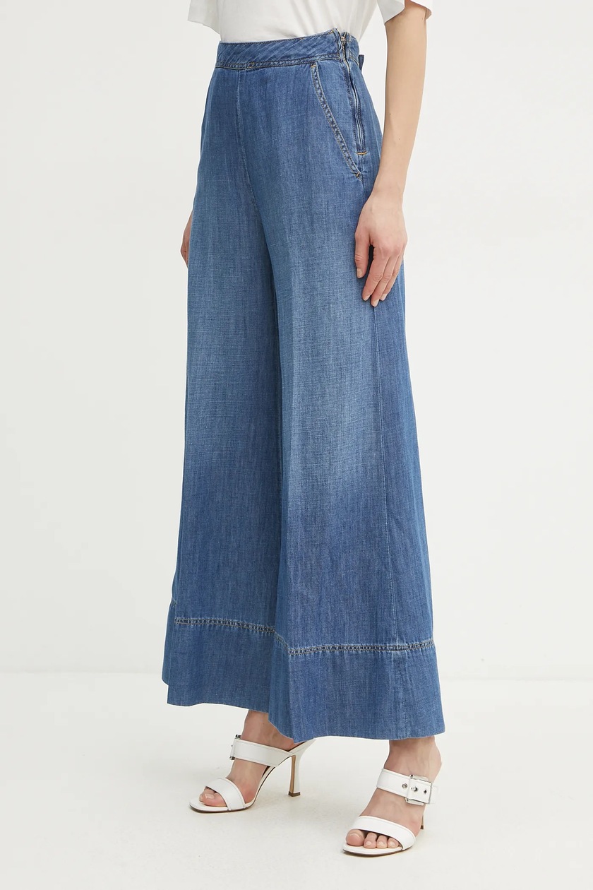 Desigual Donna Pantaloni In Denim Jeans Lunghi Con Stampa