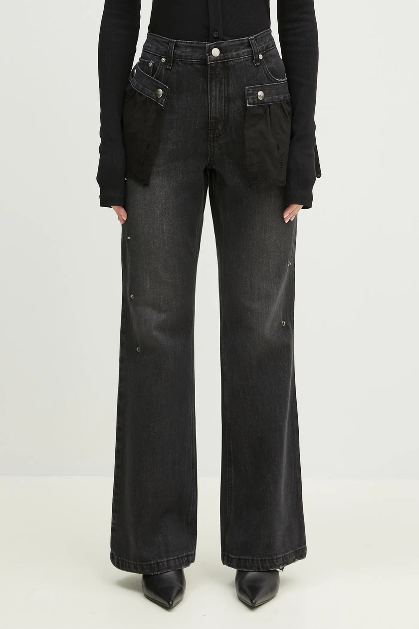 デニム・ジーパン Y/PROJECT 'Hook and Eye' jeans Black  107PA002 Y/Project Hook And Eye Jeans - Black | Editorialist