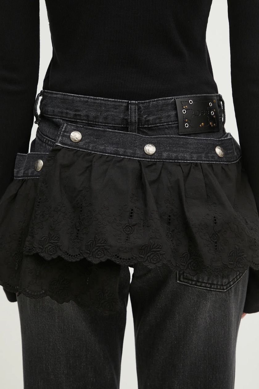 ■ANDERSSON BELL■ Flower lace bootcut jeans apa796w(WASHED Andersson Bell Women's Flower Lace Attached Bootcut Jeans
