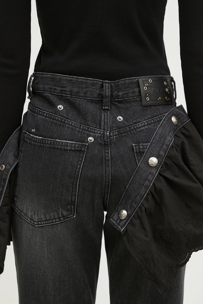 ■ANDERSSON BELL■ Flower lace bootcut jeans apa796w(WASHED FLOWER LACE ATTACHED BOOTCUT JEANS apa796w(WASHED BLACK