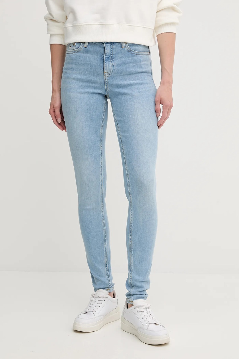 Only Curve coated skinny jeans in black
