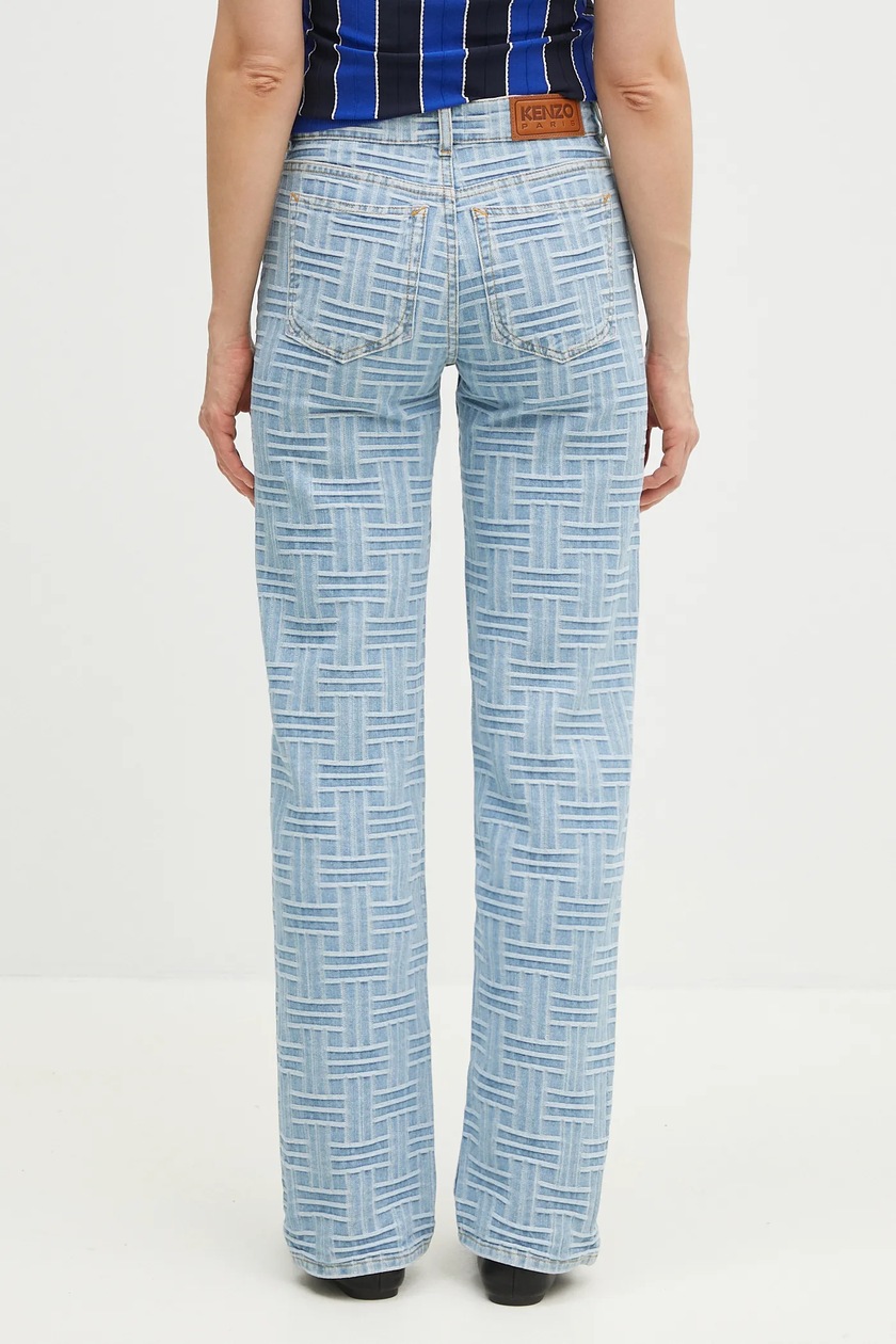 デニム・ジーパン KENZO Women Denim Pants FF52DP2306B4 DB BLUE Kenzo Ladies Navy Blue Straight Faded Denim Jeans, Brand