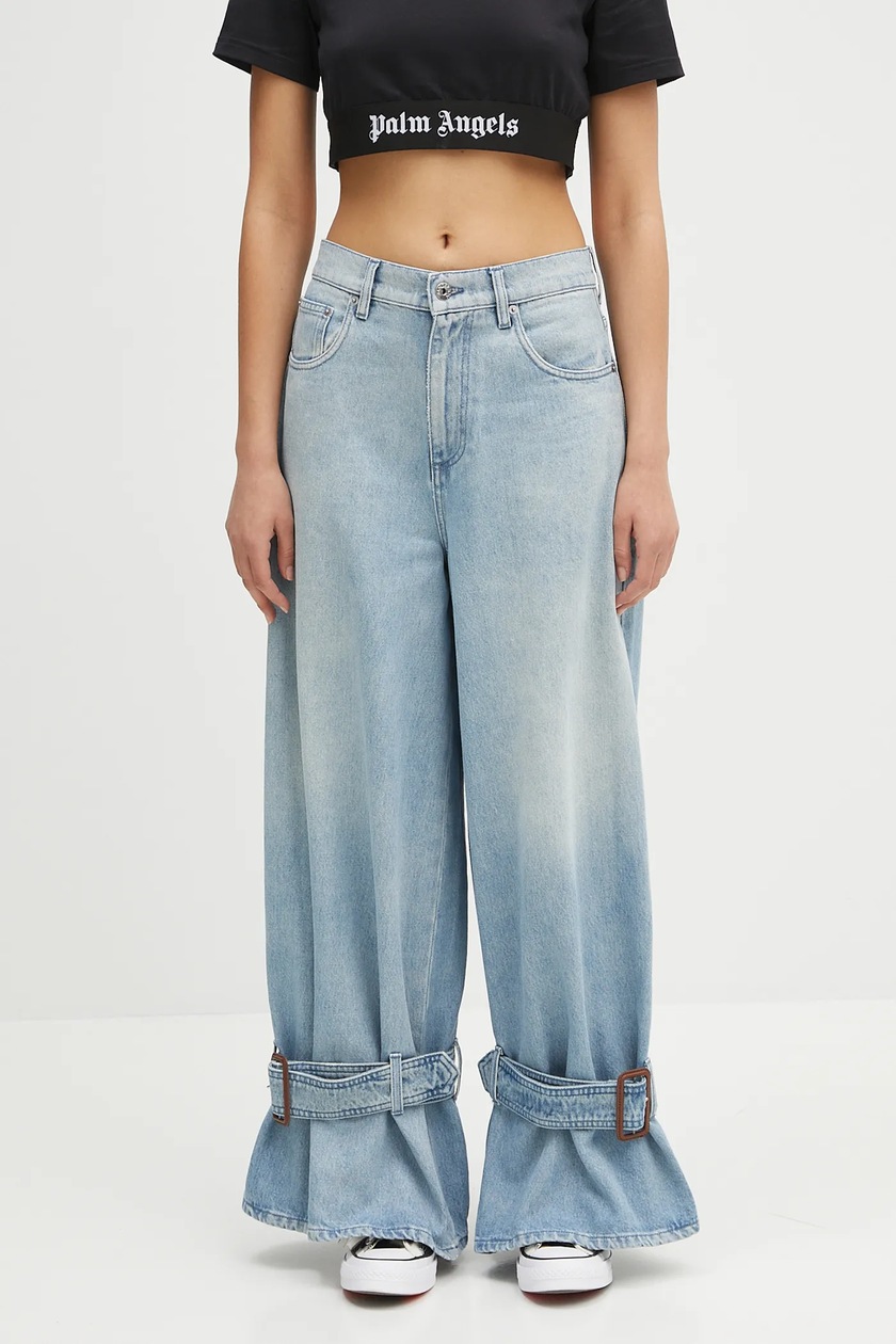 デニム・ジーパン J W ANDERSON SS25 BUCKLED CUFF DENIM (DT0109PG1735 804) JW Anderson Buckled Cuff Jeans - Light Blue – Kith Europe
