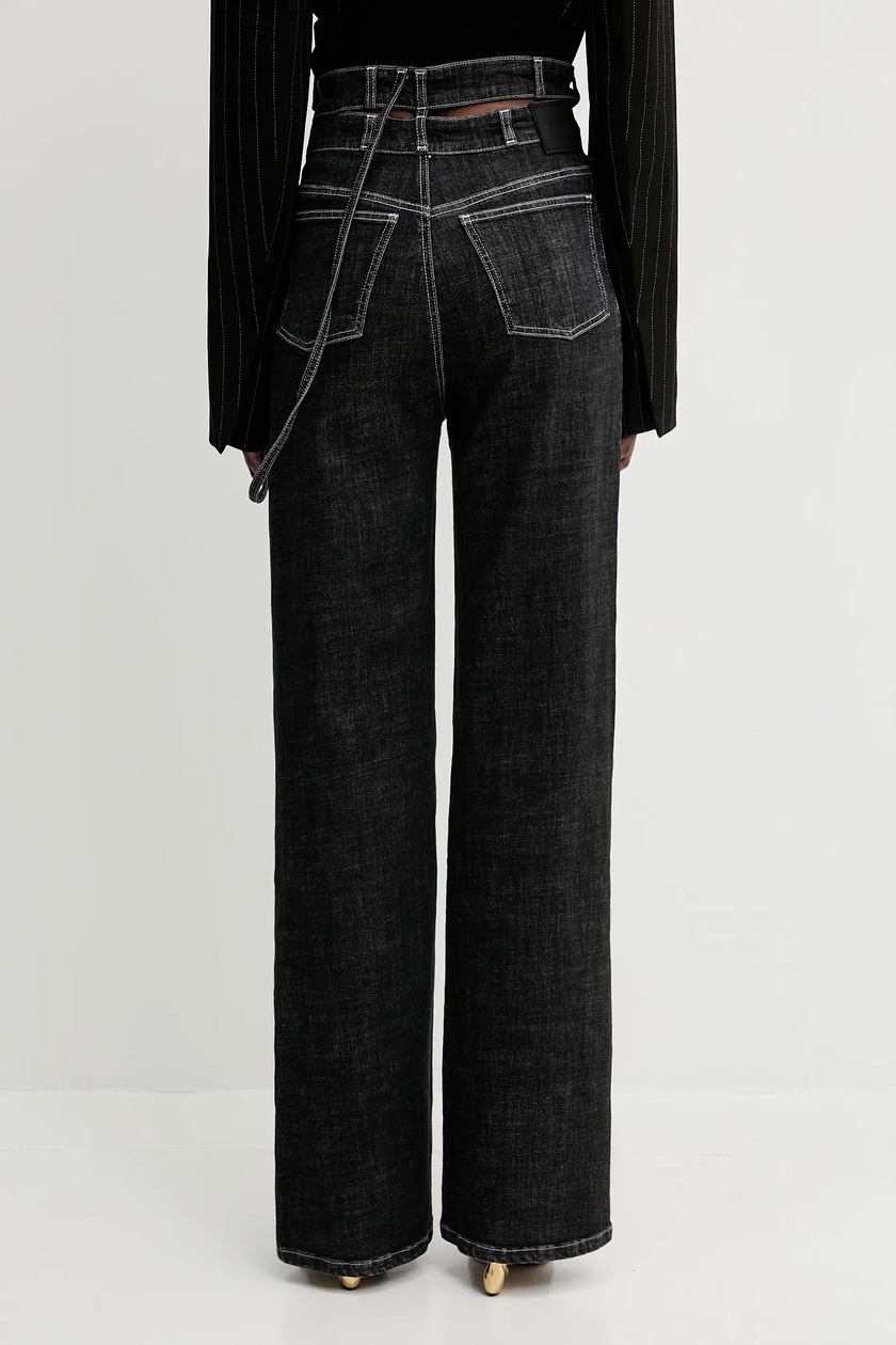 OTTOLINGER ブラック ダブルフォールド ジーンズ XS Ottolinger Double Fold Pants - Black/White Paint | Garmentory