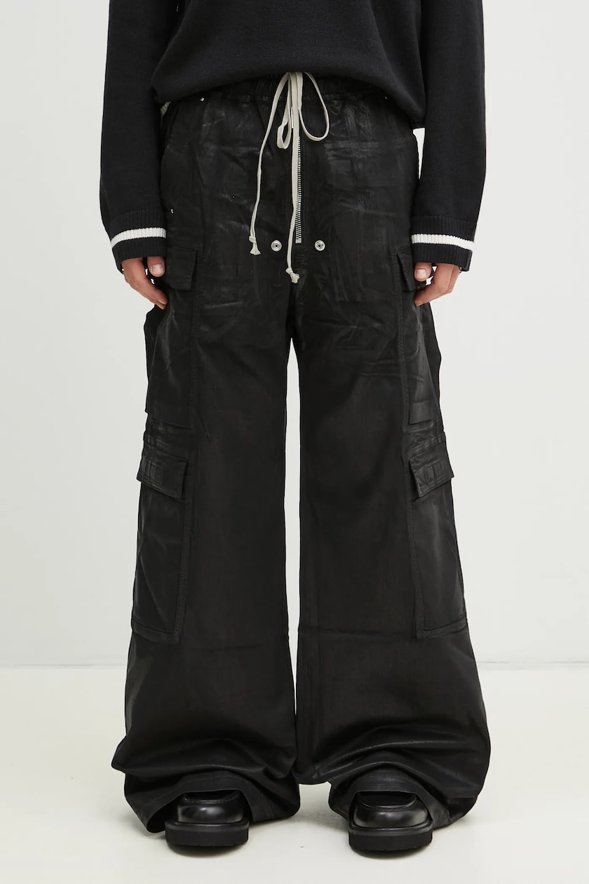 Rick Owens trousers Double Cargo Jumbo Belas men's black color Rick Owens trousers Double Cargo Jumbo Belas men's black color