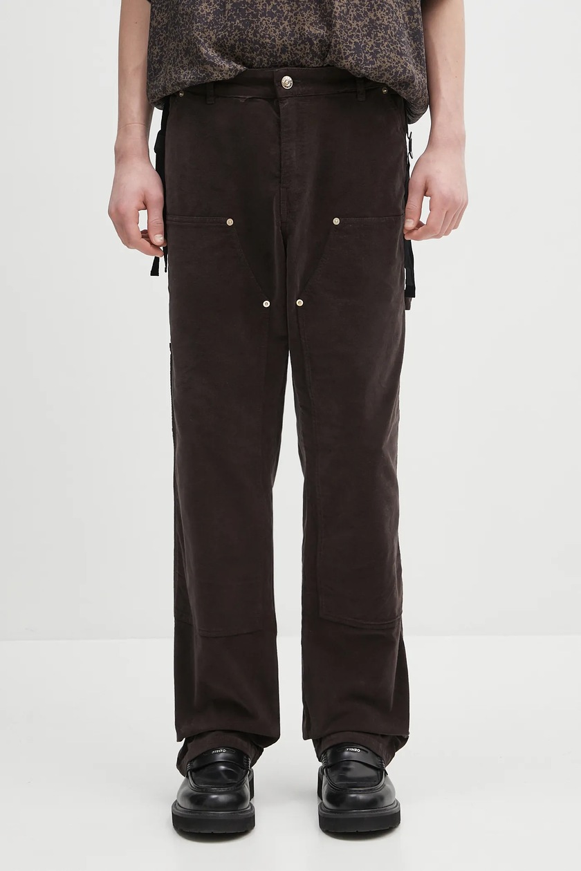 Visvim cotton trousers fluxus 01 ex wide brown color