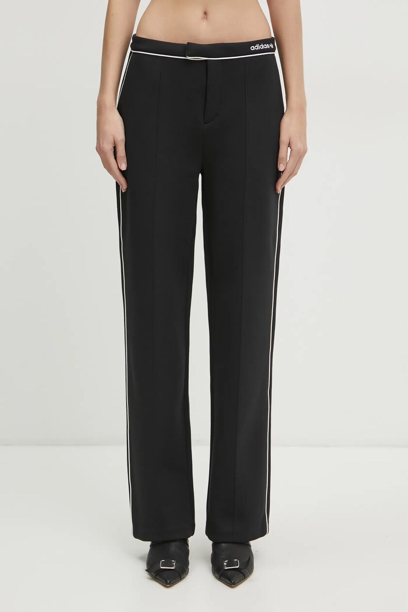 adidas trousers Oversized TP women's black color at PRM US