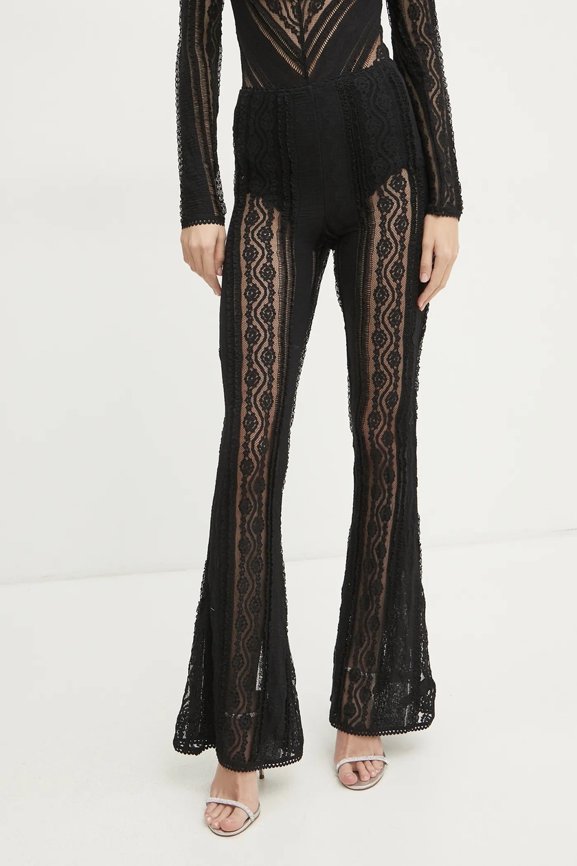 Charo Ruiz Ibiza spodnie Eana damskie kolor czarny dzwony high