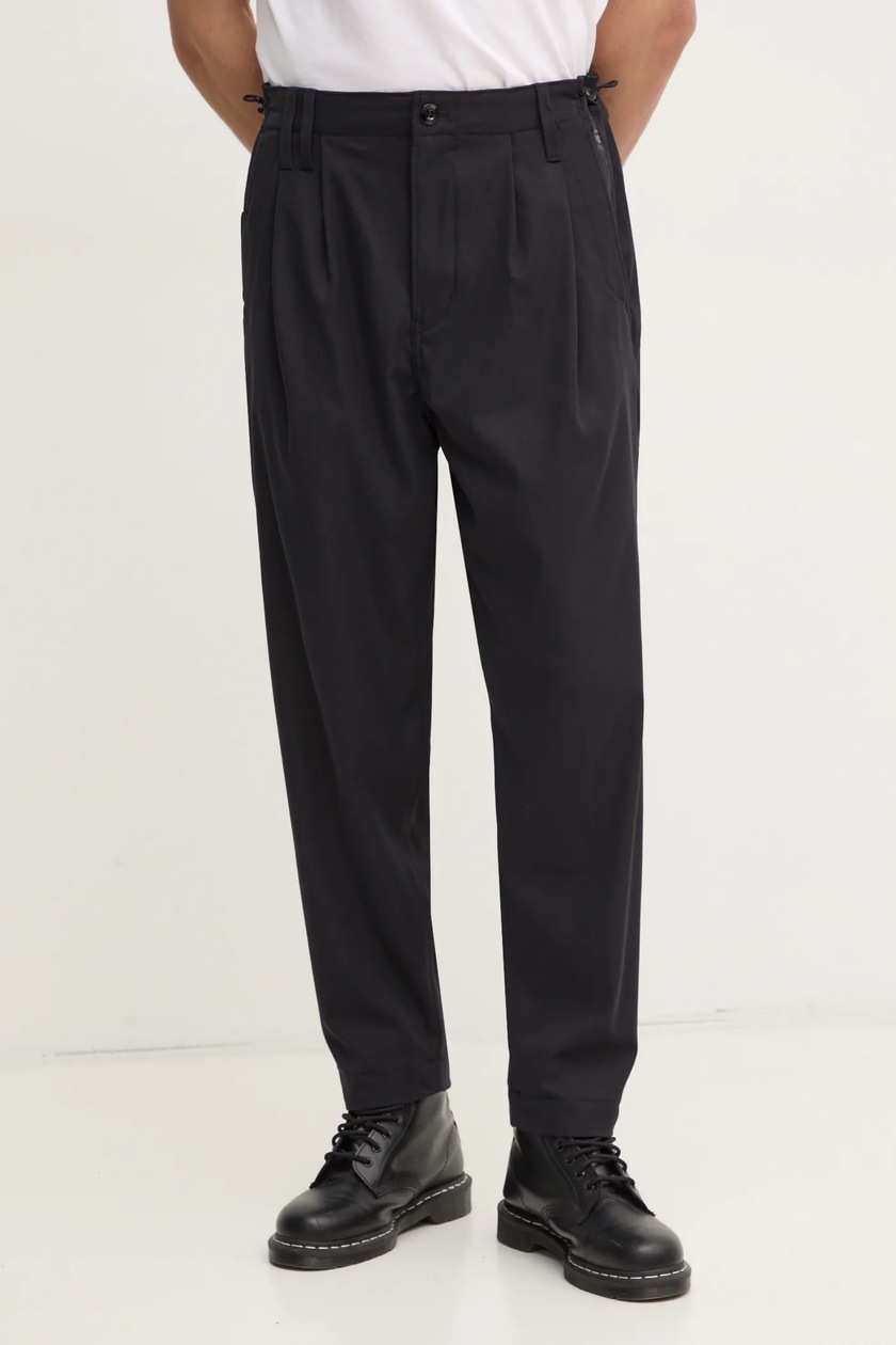 Hlače G-Star za muškarce, boja: crna, ravni kroj, D25233-D517