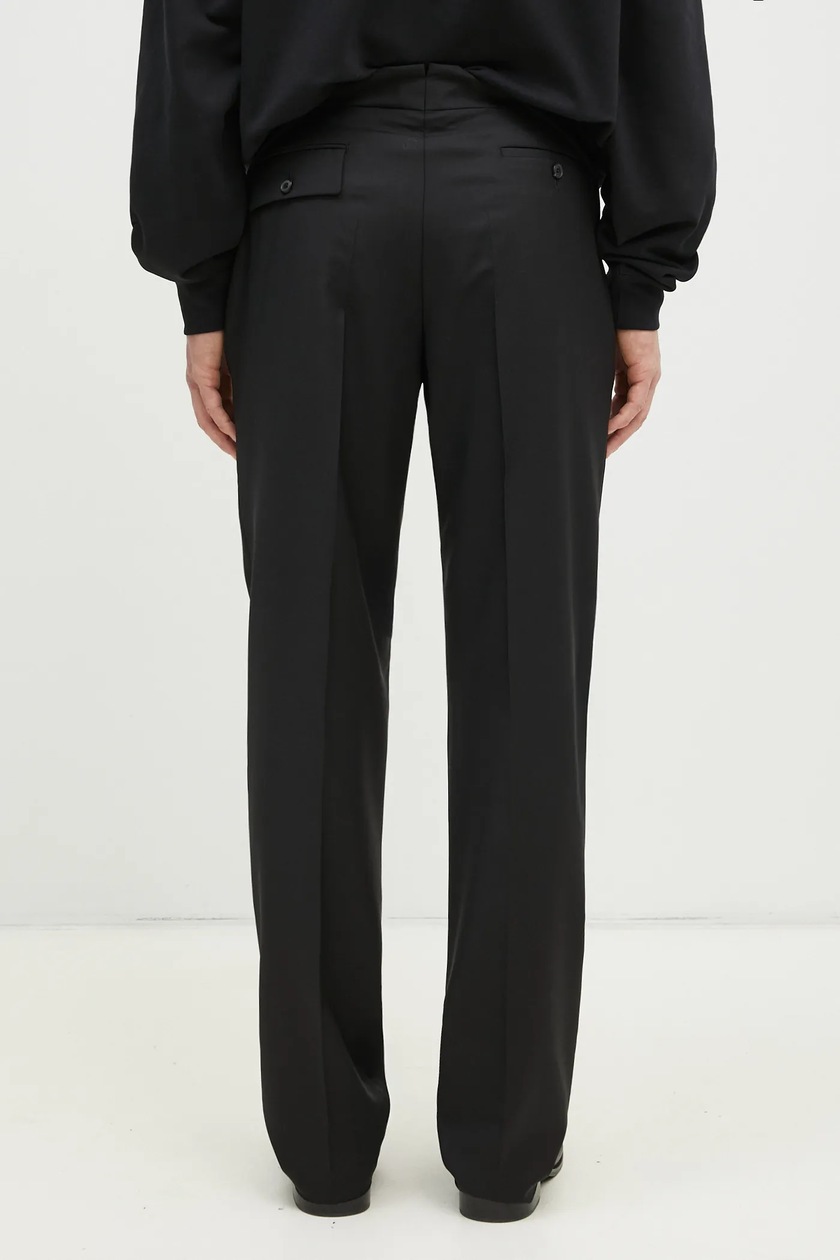 【送料無料】Paul Smith WOOL TAPERED PANTS Men's Dark Navy Bi-Stretch Wool Cuffed Pants