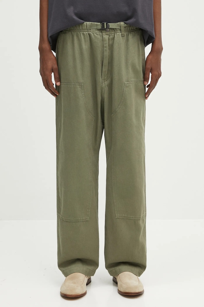 Vans cotton trousers Premium Standards Easy Trouser LX green color