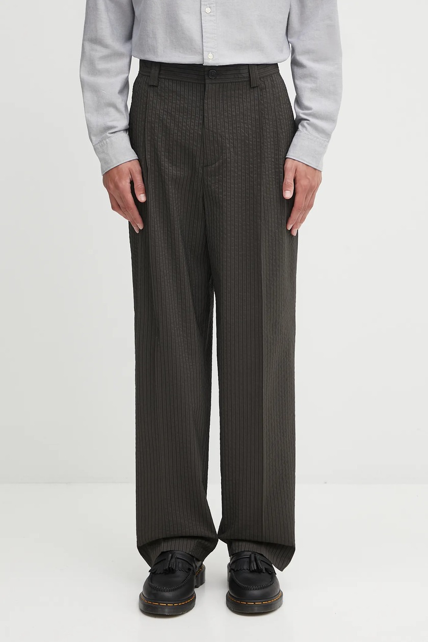 Maison Kitsuné cotton trousers Casual Pants green color