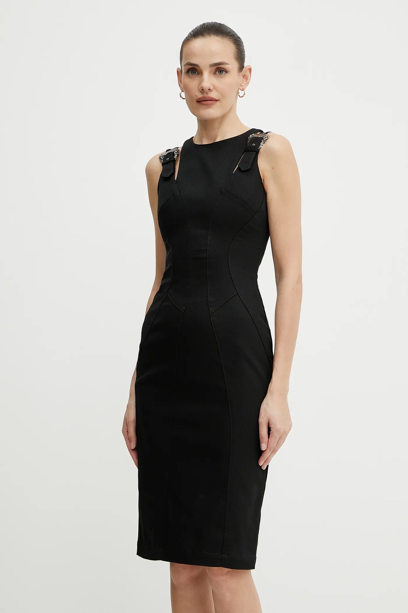 Versace Jeans Couture sukienka kolor czarny mini dopasowana