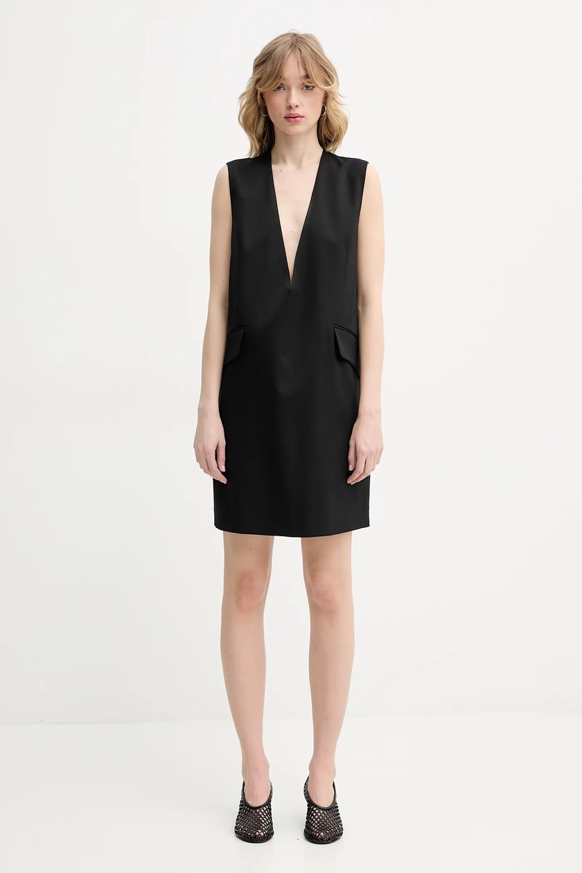 ワンピース MM6 Maison Margiela Black wool and acrylic mini dress 24008251_55712752_600.jpg