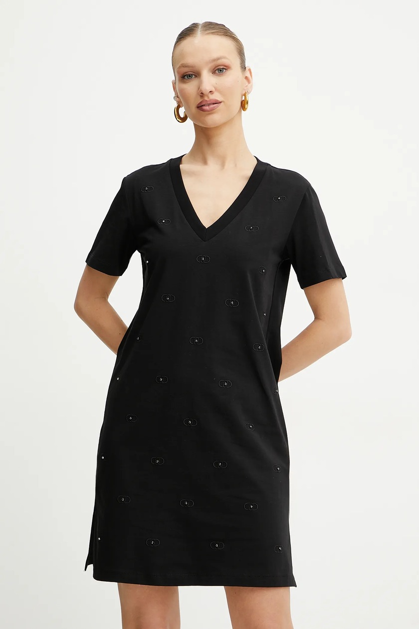 Abito In Ecopelle Liu Jo Nero - Collo Alto, Tasc He E Cintura Removibile, Taglia S - Foto 7