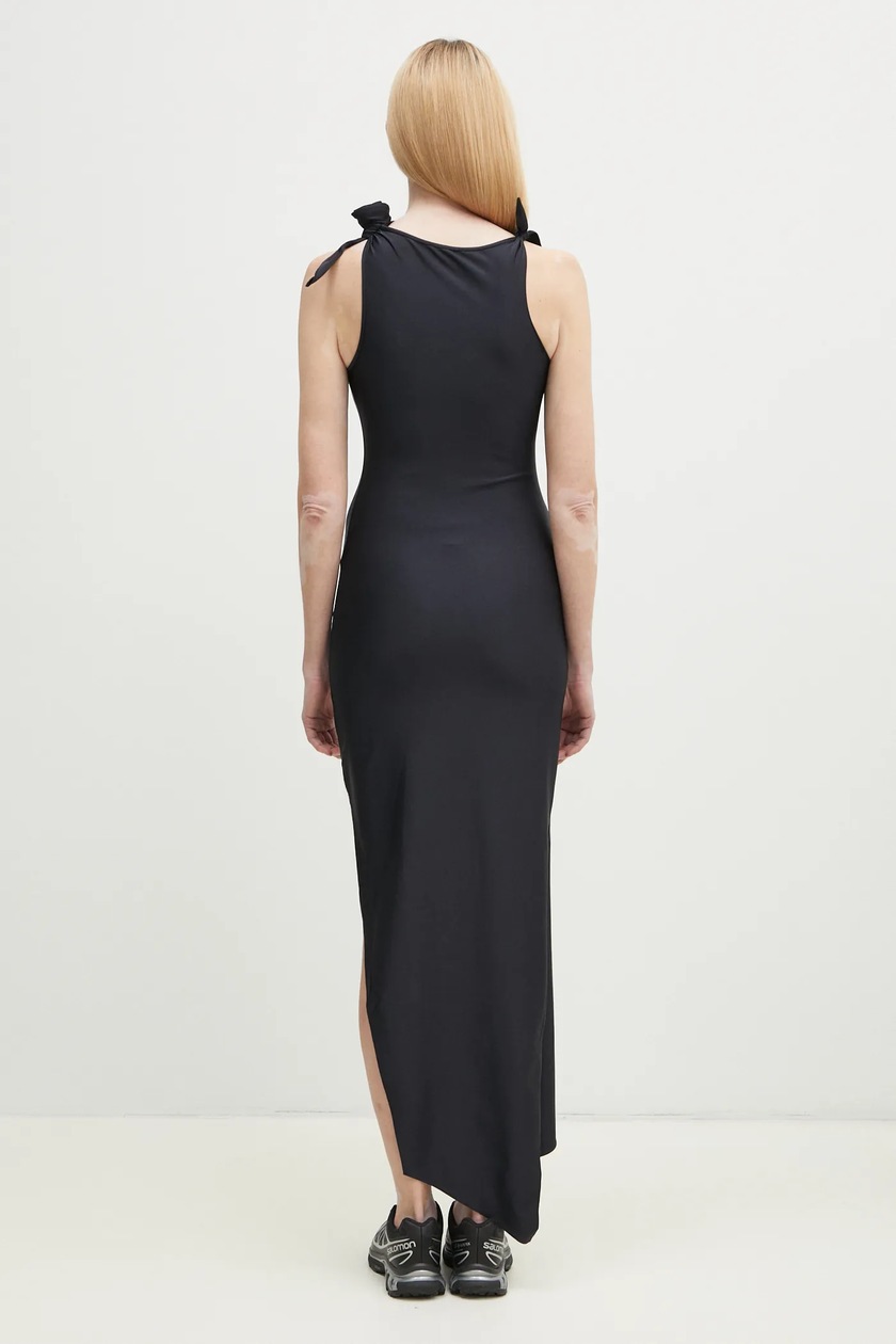 ワンピース Coperni DRESS (COPR44545C) Coperni sukienka Asymmetric Flower kolor czarny maxi