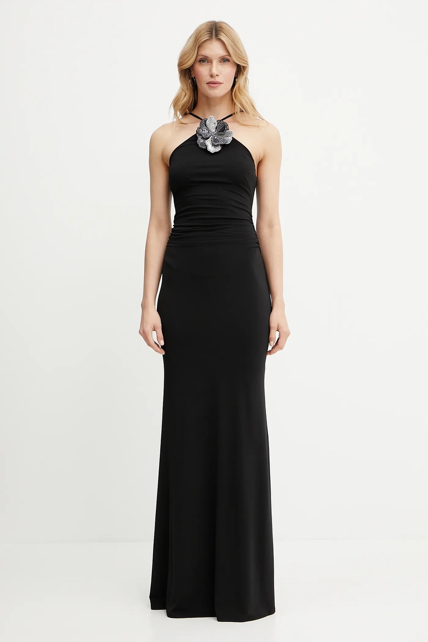 Guess sukienka LIZA kolor czarny maxi dopasowana W4GK20