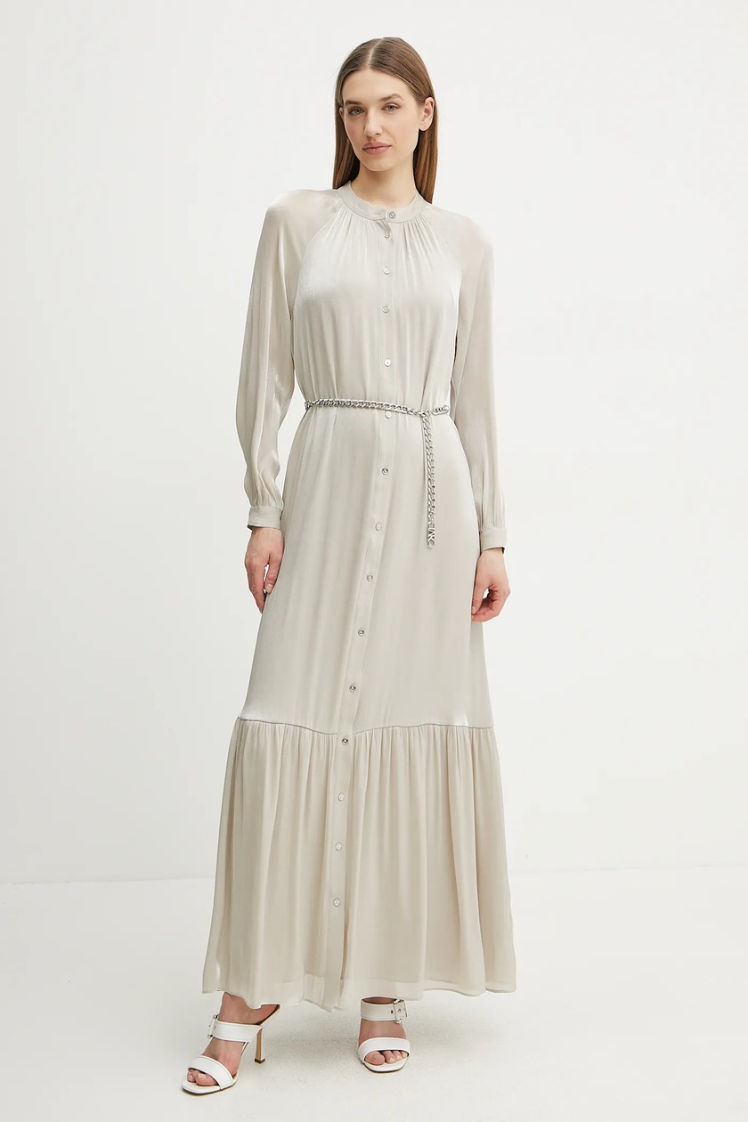 Obleka MICHAEL Michael Kors bež barva, MS482CM8BB kupite na